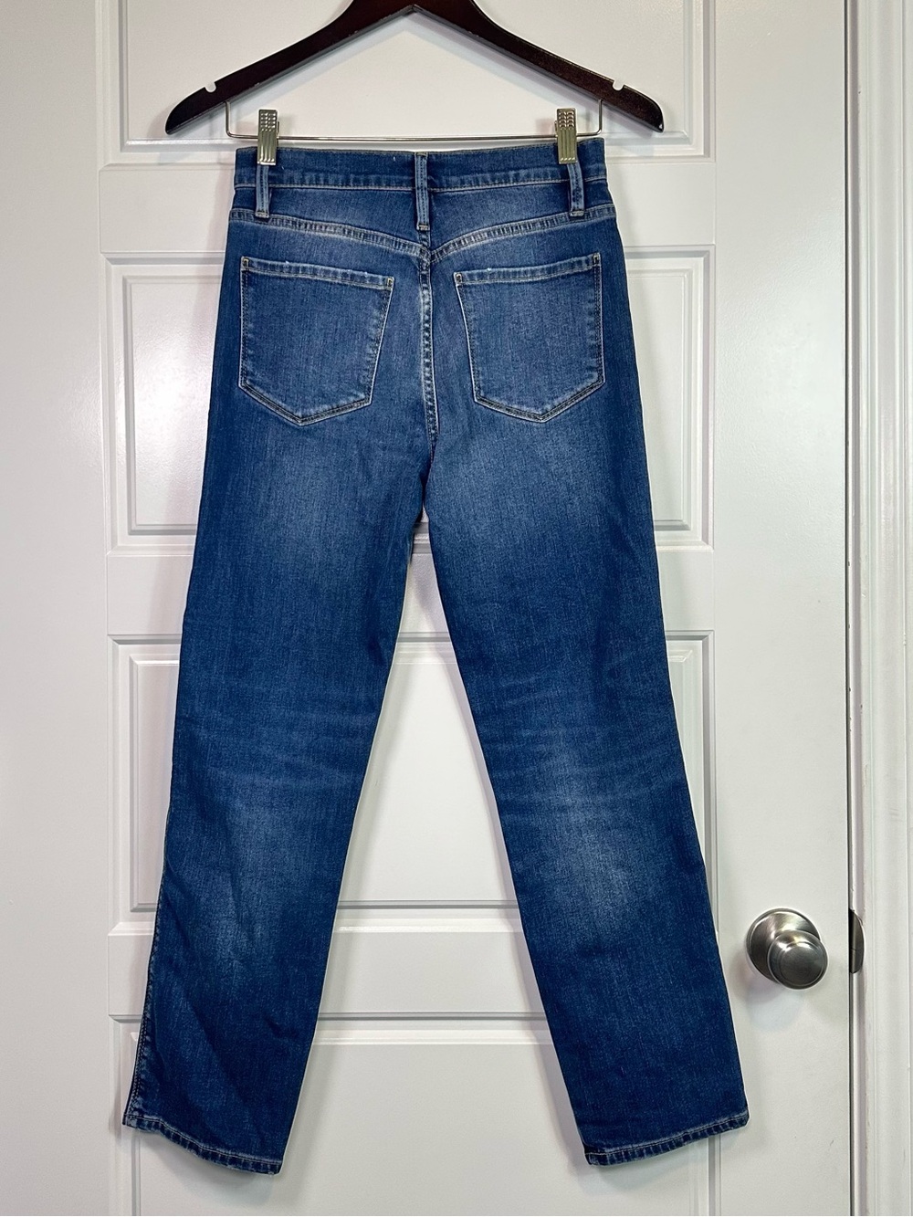 Frame Le Sylvie Crop Straight Leg Distressed Mid Rise Stretch Jeans Size 25 - Picture 5 of 15